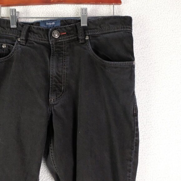 Bugatti Jeans Mens 32X30 Black Regular Fit Straight Leg Stretch Denim - Picture 2 of 9